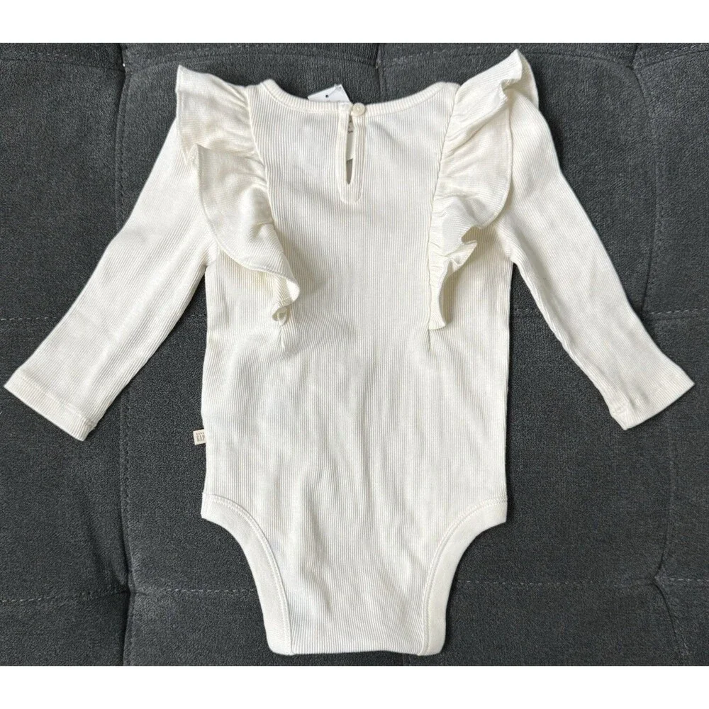 BabyGap Ivory 6/12M Ruffle 100% Cotton Bodysuit~NWT's